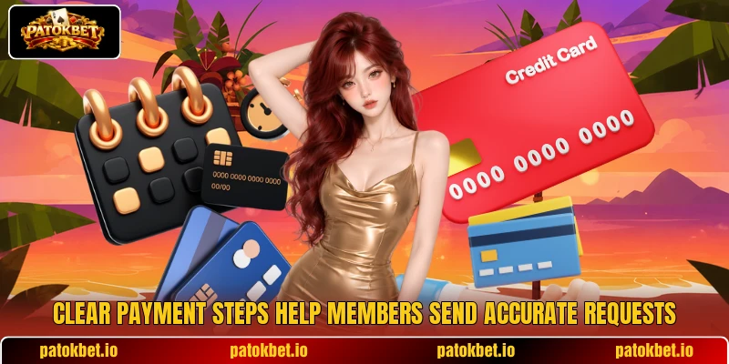 Clear payment steps help members send accurate requests Clear payment steps help members send accurate requests