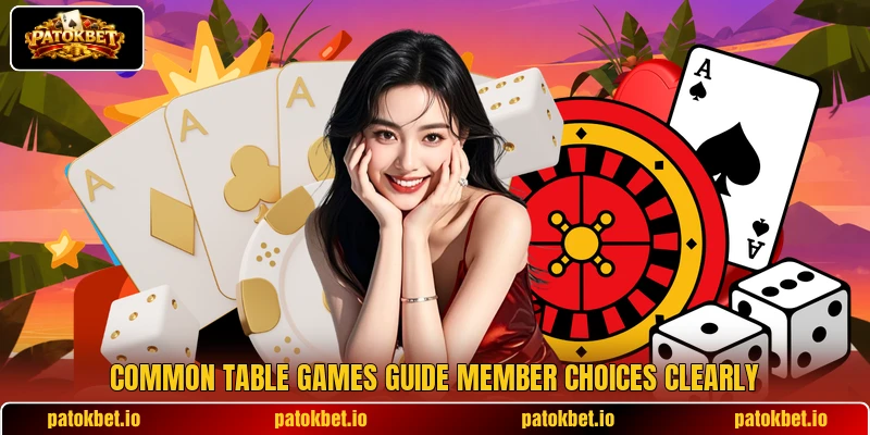 Common table games guide member choices clearly Common table games guide member choices clearly